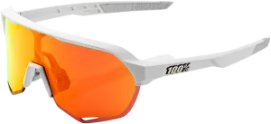 100% S2 Sunglasses - White - Red Mirror 60006-00007