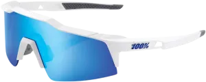 100% Speedcraft XS Sunglasses - White - Blue Mirror 60009-00001