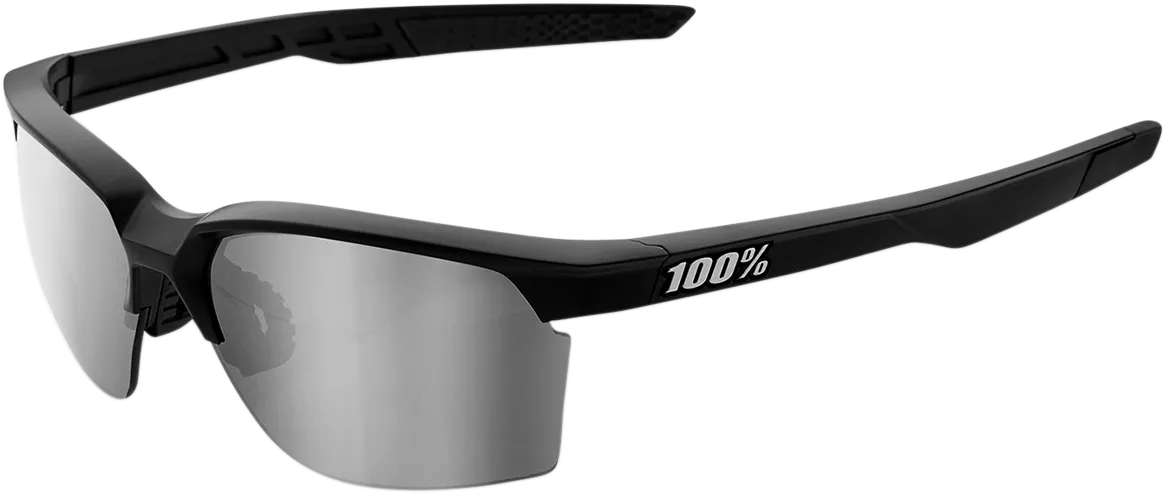 100% Sportcoupe Sunglasses - Black - Silver Mirror 61020-019-76