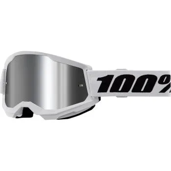 100%  Strata 2 Junior Goggle - White - Silver Mirror 50032-00013