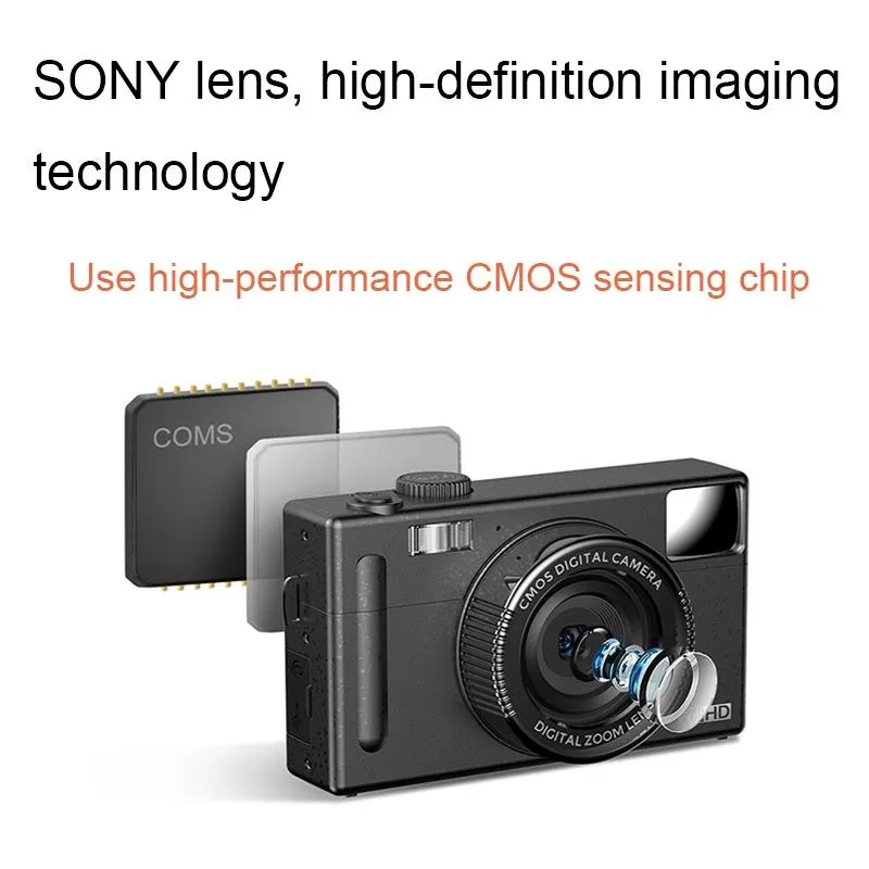 3.0 HD Children's Digital Camera | 48MP | 3" Screen | Black | Compact | Kid-Friendly