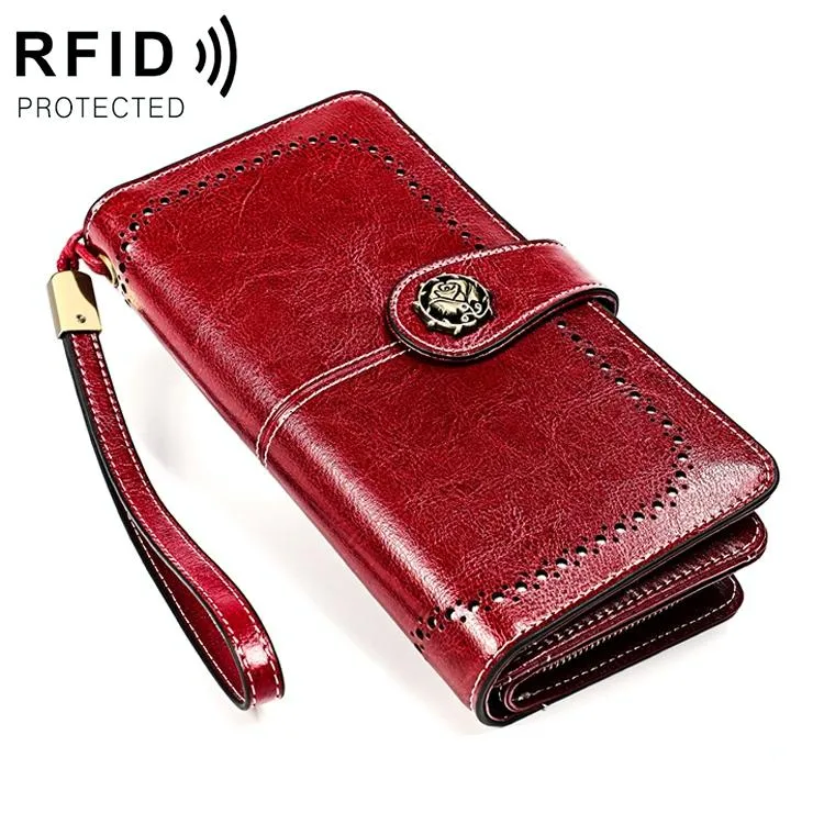 3556 Large Capacity Long Multi-function Anti-magnetic Rfid Wallet Clutch for Women with Card Slots