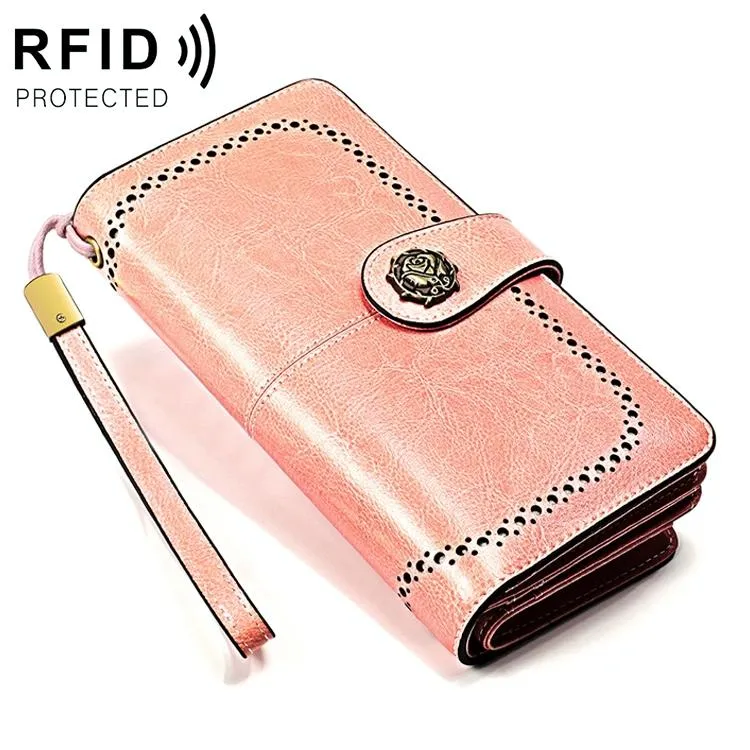 3556 Large Capacity Long Multi-function Anti-magnetic Rfid Wallet Clutch for Women with Card Slots