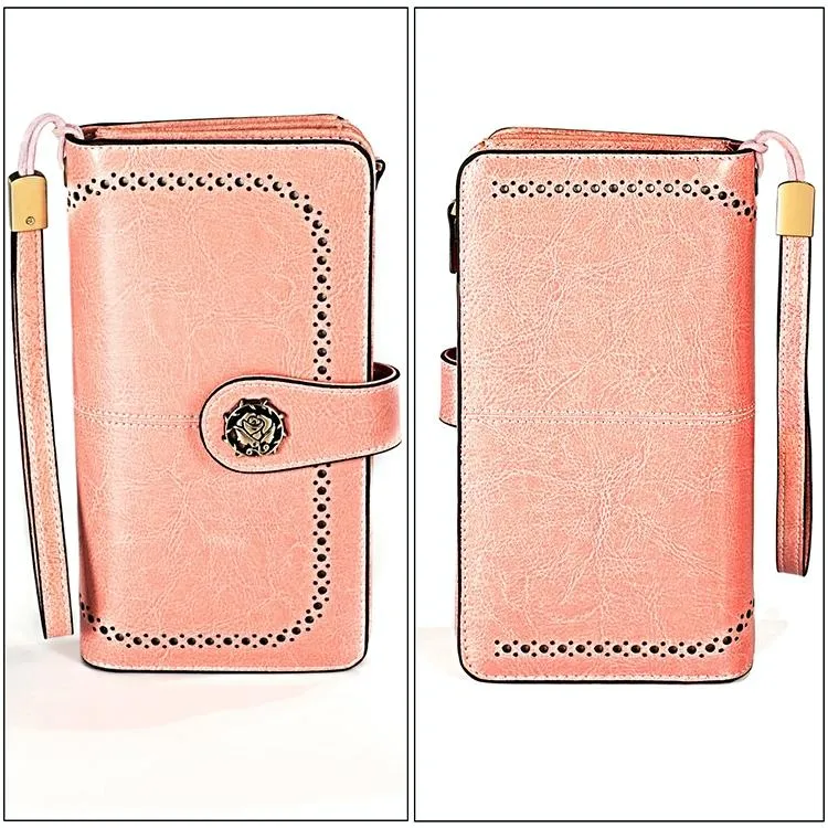 3556 Large Capacity Long Multi-function Anti-magnetic Rfid Wallet Clutch for Women with Card Slots