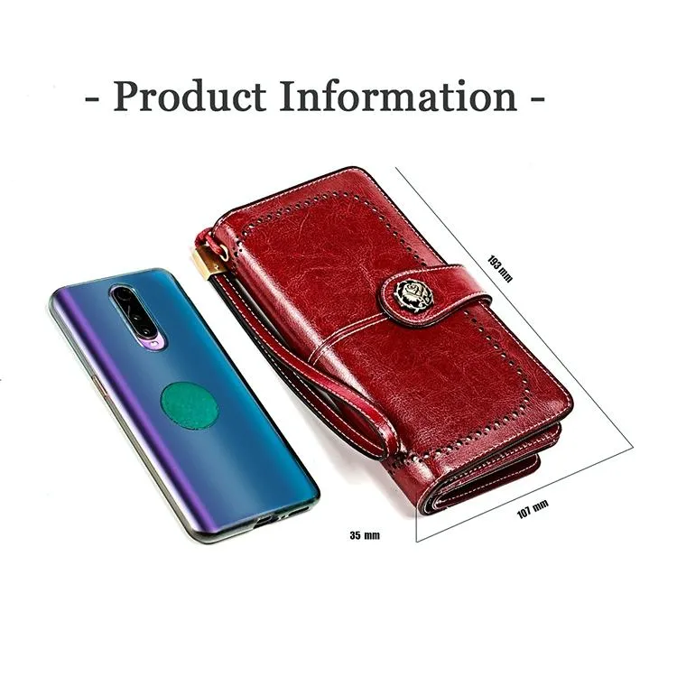 3556 Large Capacity Long Multi-function Anti-magnetic Rfid Wallet Clutch for Women with Card Slots