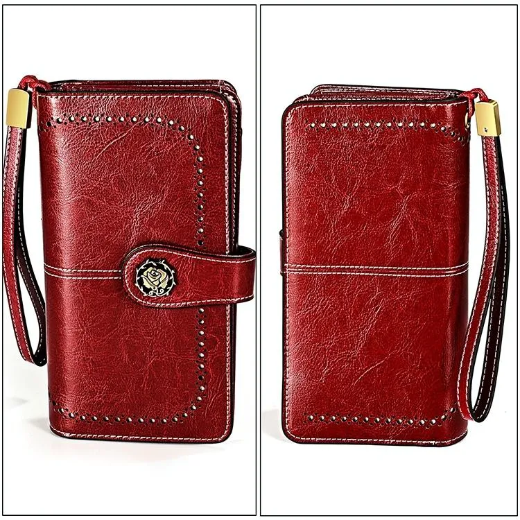 3556 Large Capacity Long Multi-function Anti-magnetic Rfid Wallet Clutch for Women with Card Slots