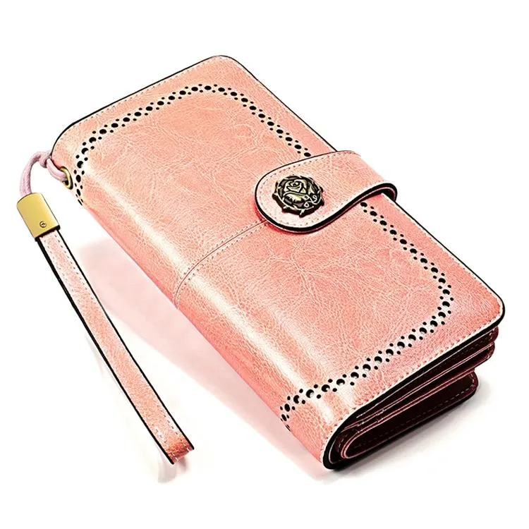 3556 Large Capacity Long Multi-function Anti-magnetic Rfid Wallet Clutch for Women with Card Slots