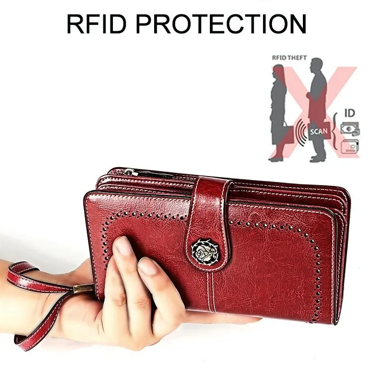 3556 Large Capacity Long Multi-function Anti-magnetic Rfid Wallet Clutch for Women with Card Slots