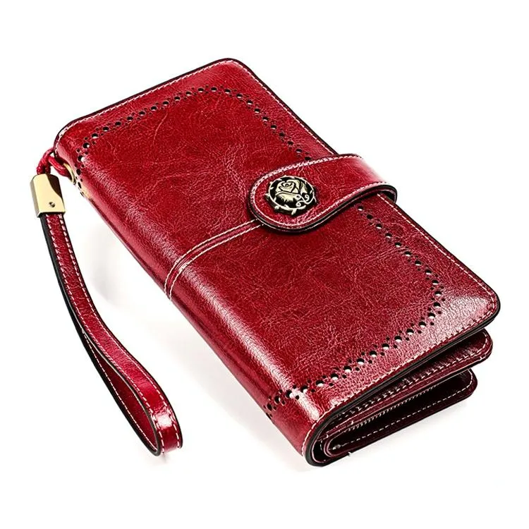 3556 Large Capacity Long Multi-function Anti-magnetic Rfid Wallet Clutch for Women with Card Slots