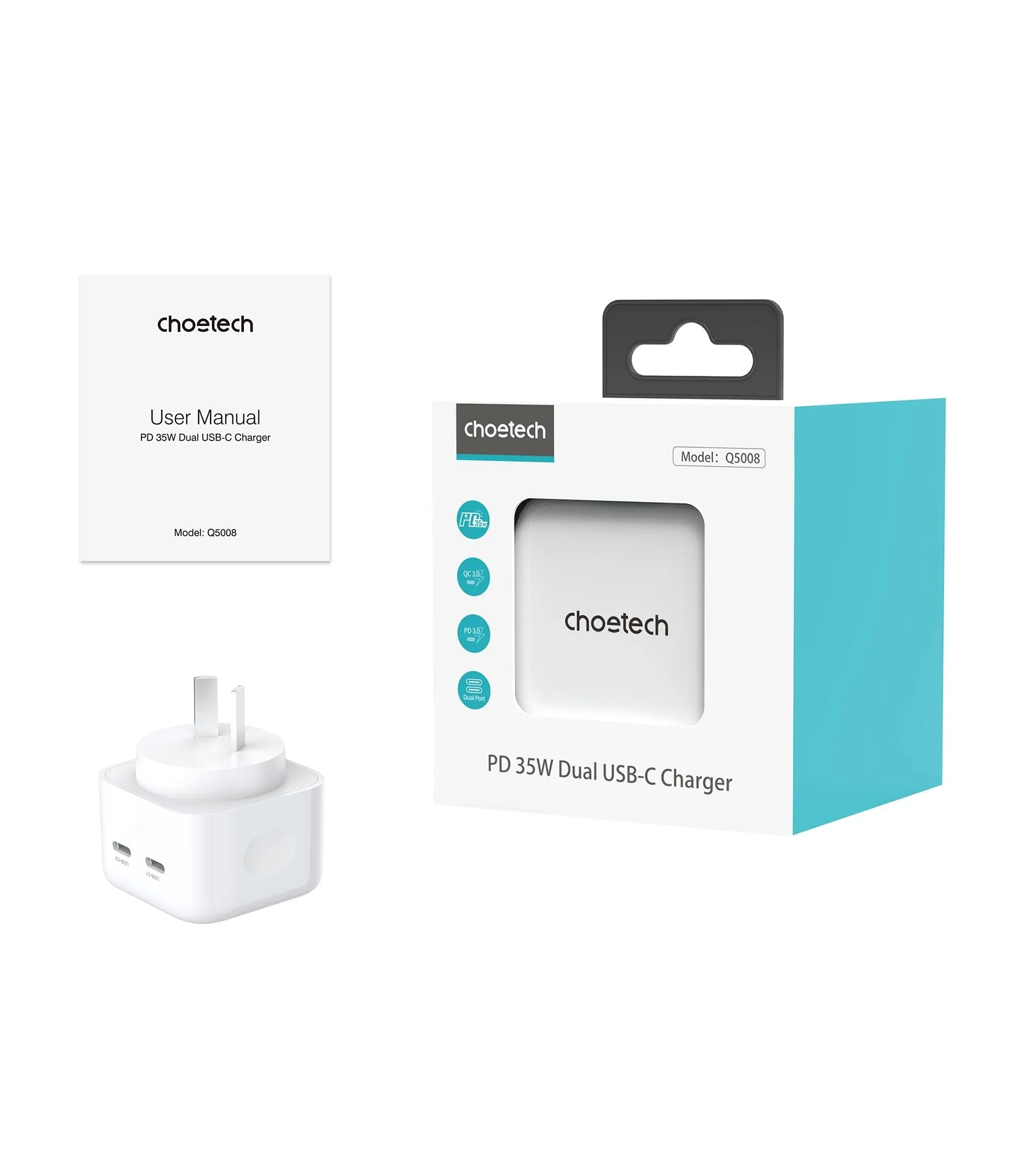35W Dual USB-C Charger |  Q5008 PD