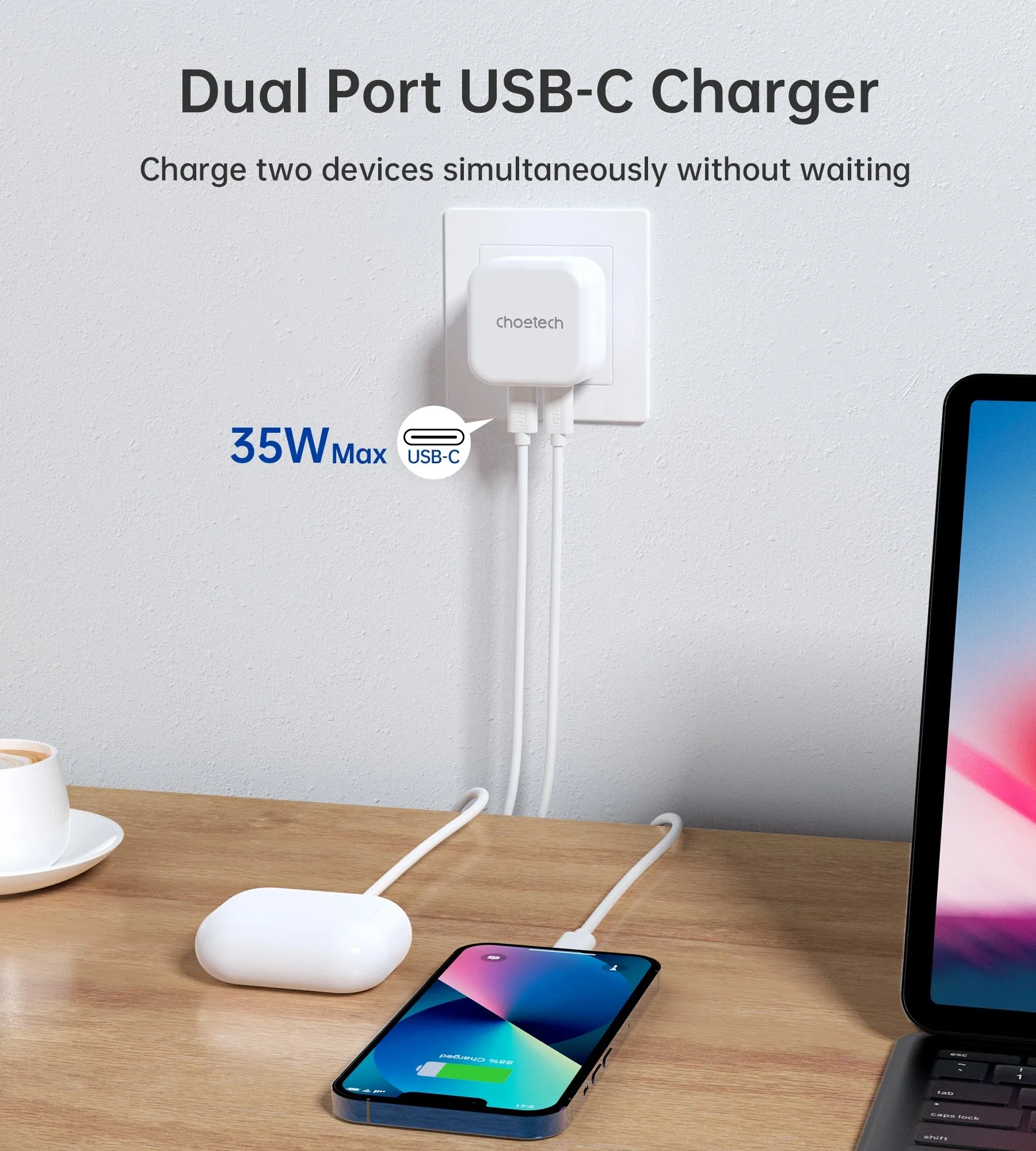 35W Dual USB-C Charger |  Q5008 PD