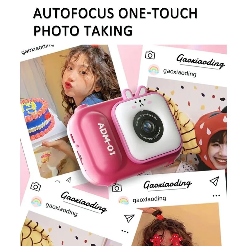 48MP Dual Lens Kids Digital Camera with 2.4" IPS Screen & 32GB TF Card | Blue Fox | With 32GB TF Card Pink Bunny