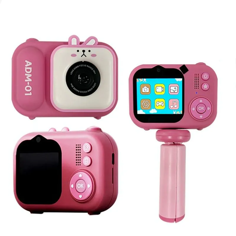 48MP Dual Lens Kids Digital Camera with 2.4" IPS Screen & 32GB TF Card | Blue Fox | With 32GB TF Card Pink Bunny