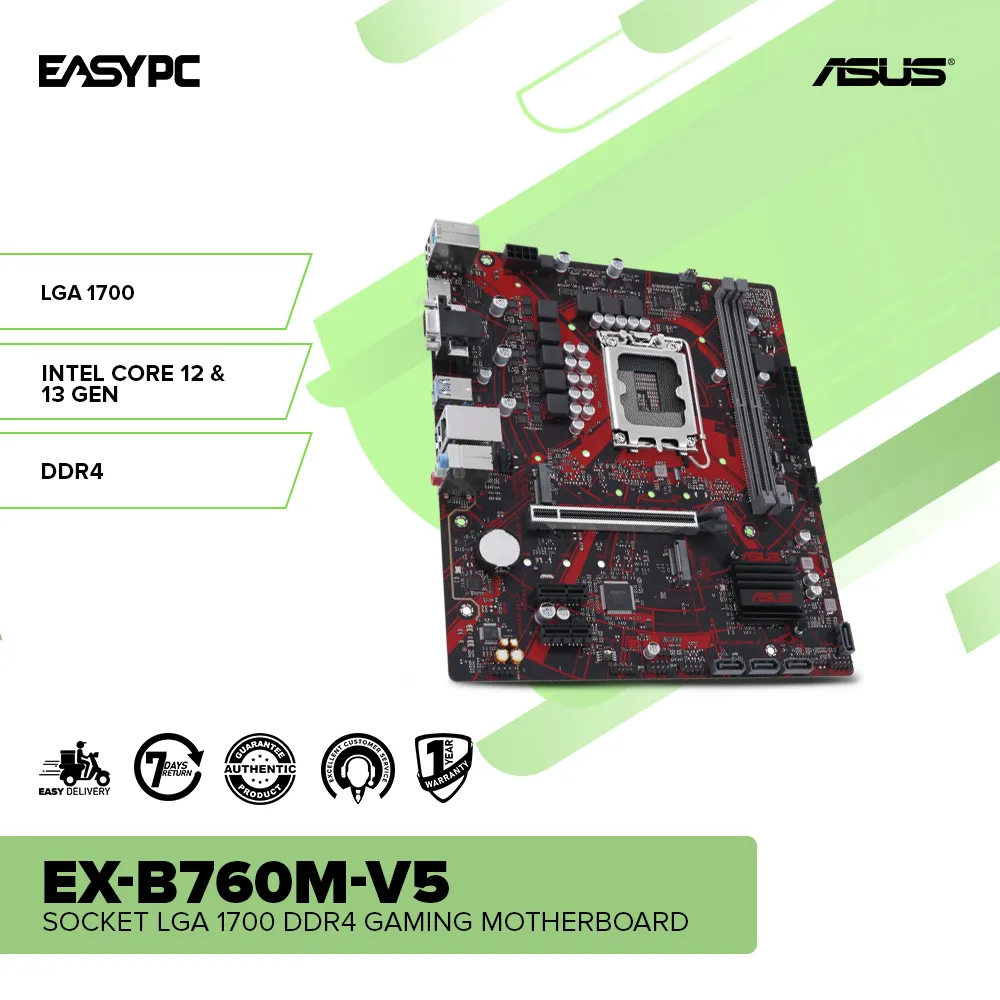Asus EX-B760M-V5 Socket LGA 1700 Ddr4 Gaming Motherboard