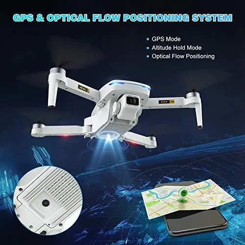 EACHINE EX5 GPS Mini Drone with 4K UHD Camera for Adults 5G GHz Wifi FPV Floadbale Drones Quadcopter with Brushless Motor 1000m Control Range, 60 Mins Flight Time，Auto Return Home, Follow Me
