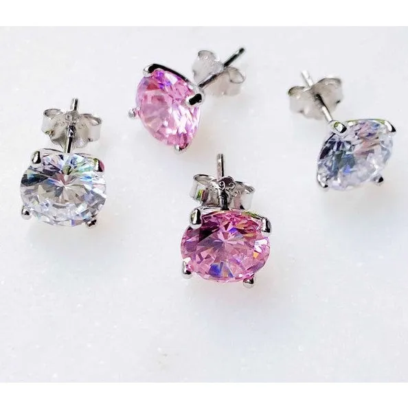 Exceptional Cut Sterling Silver Stud Earrings