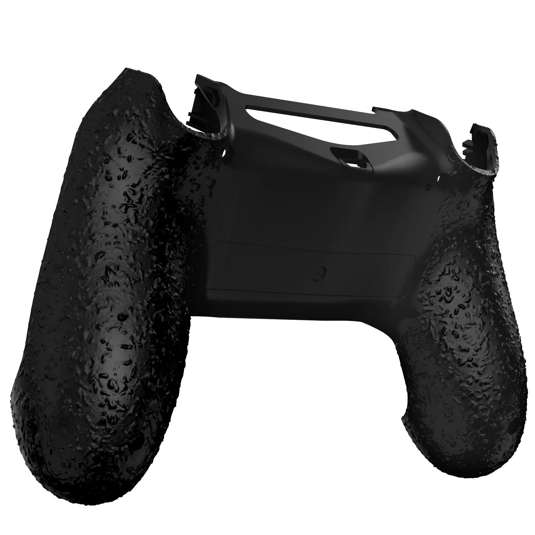 eXtremeRate Textured Black Non-slip Back Housing Cover for PS4 Slim Pro Controller JDM-040 JDM-050 JDM-055 - SP4BR01