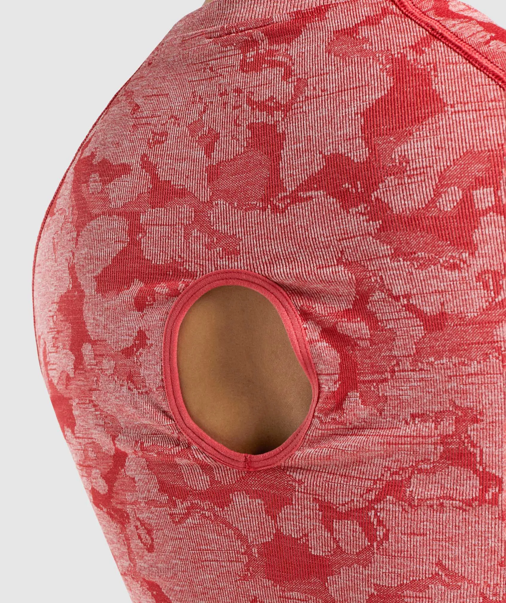 Gymshark Adapt Camo Seamless Long Sleeve Crop Top - Red