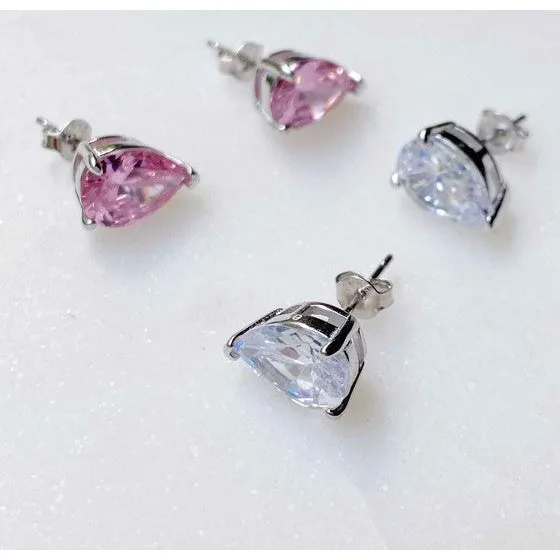 Luxe Teardrop Sterling Silver Stud Earrings