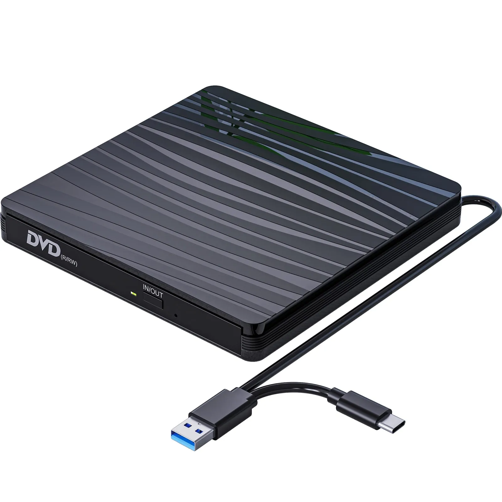 Portable External DVD Drive USB 3.0 Type-C DVD Player For Laptop CD DVD  /-RW Disk Drive CD ROM Burner Windows Linux OS MacBook