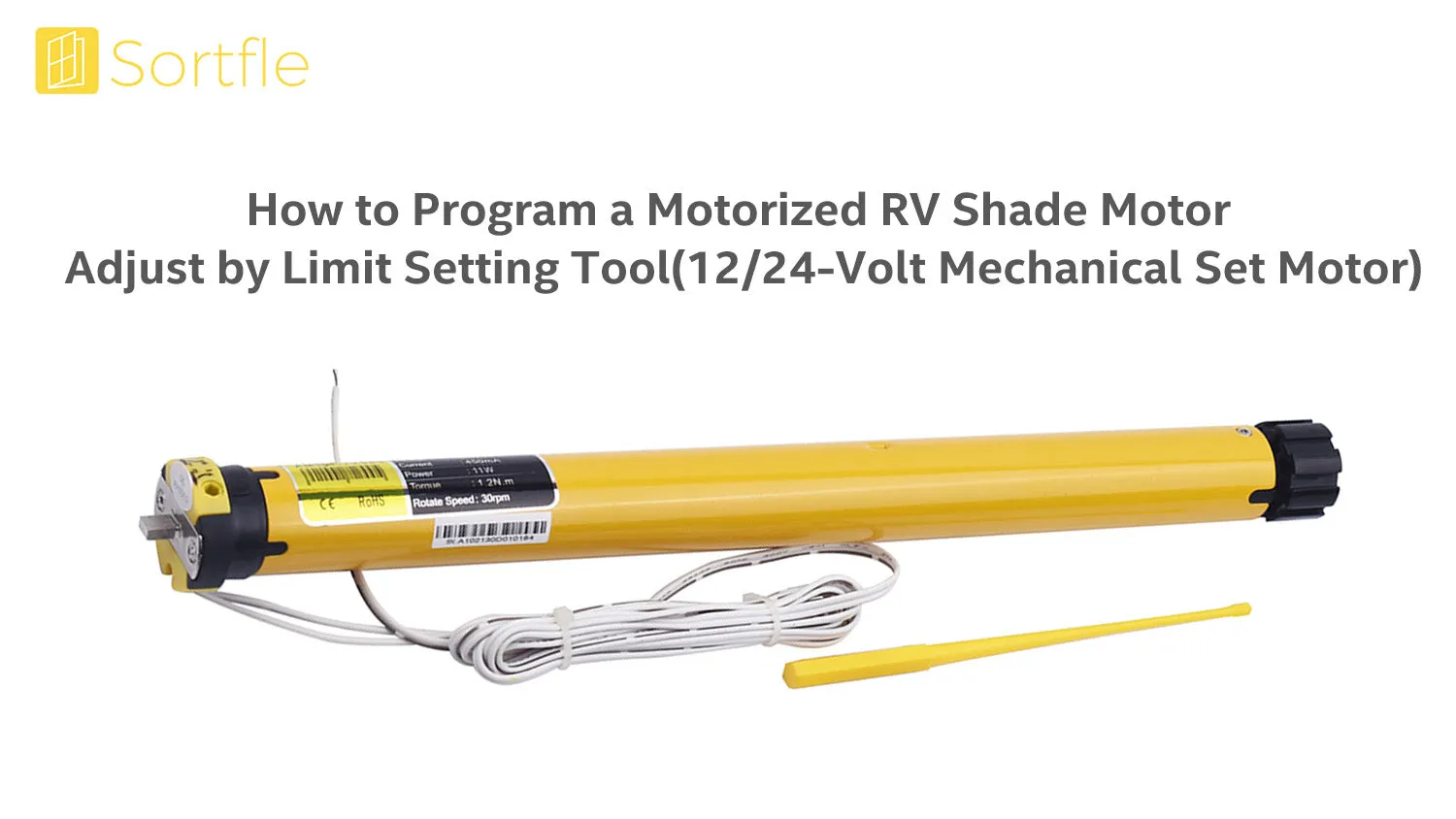 Sortfle AM25DC Roller Blind Motor, Wired for Motorized RV Shade，Truck Shade Motor