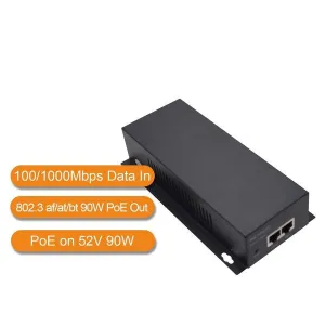 Wi-Tek, 1GE BT 90W PoE 1GE Uplink Industrial PoE Injector, WI-POE58-BT